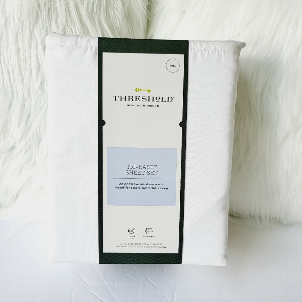 Sheet Set Full Solid White Threshold New